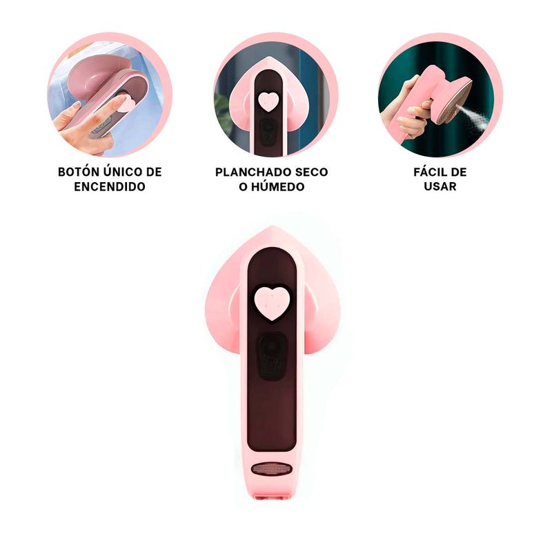 GENERICO - Pack4 Plancha Mini en Corazon de Rosado Y+Regalo Stickers