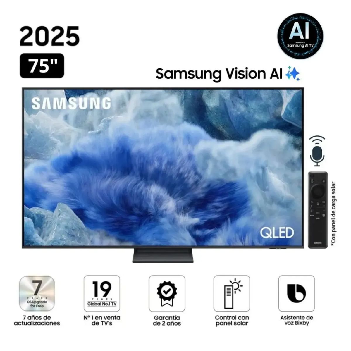SAMSUNG - Televisor Smart TV Samsung 75 QLED Q8F Vision AI 2025