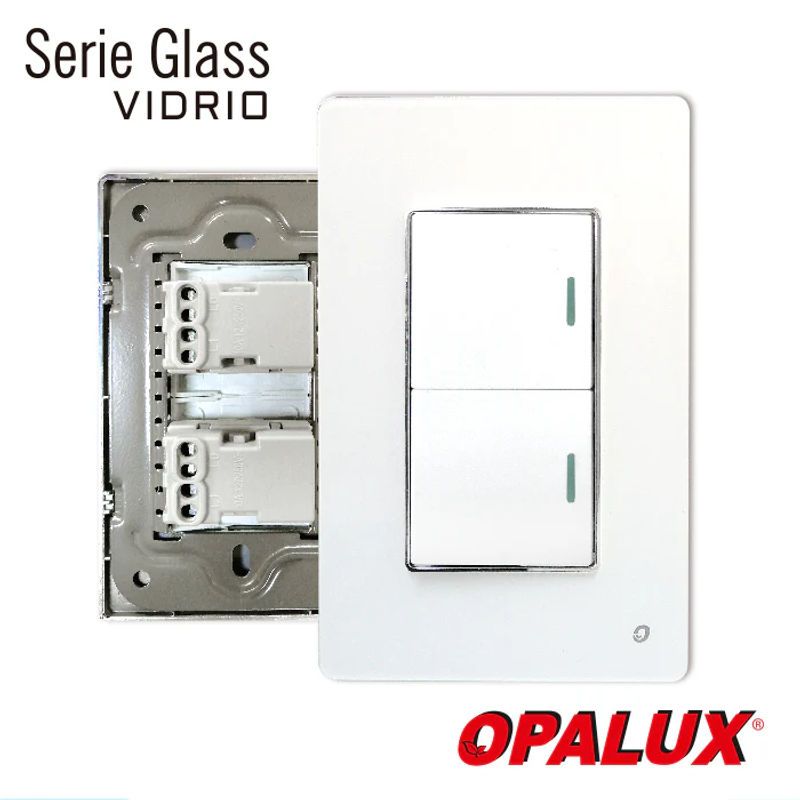 OPALUX - Interruptor Doble Opalux blanco OP-AT-02BL
