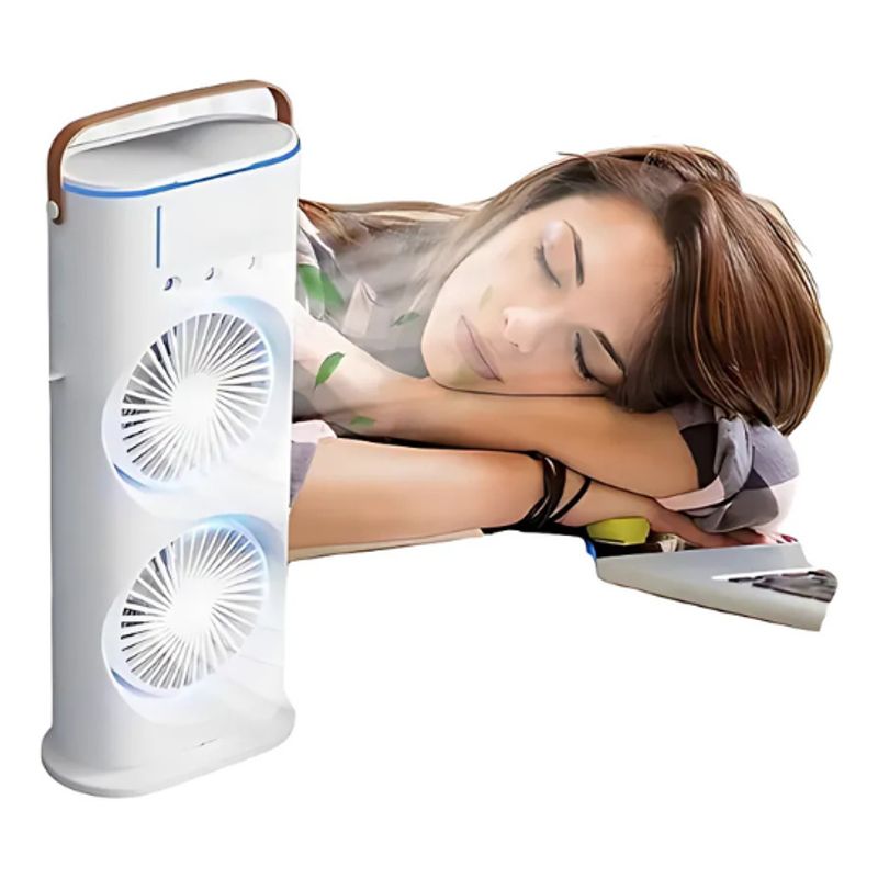 GENERICO - Ventilador Dual Portatil RGB a Control Remoto