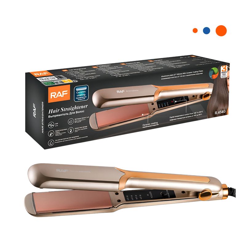 RYBIU IMPORT - Plancha Compacta de Cabello en Dorado Y+Papel de Regalo