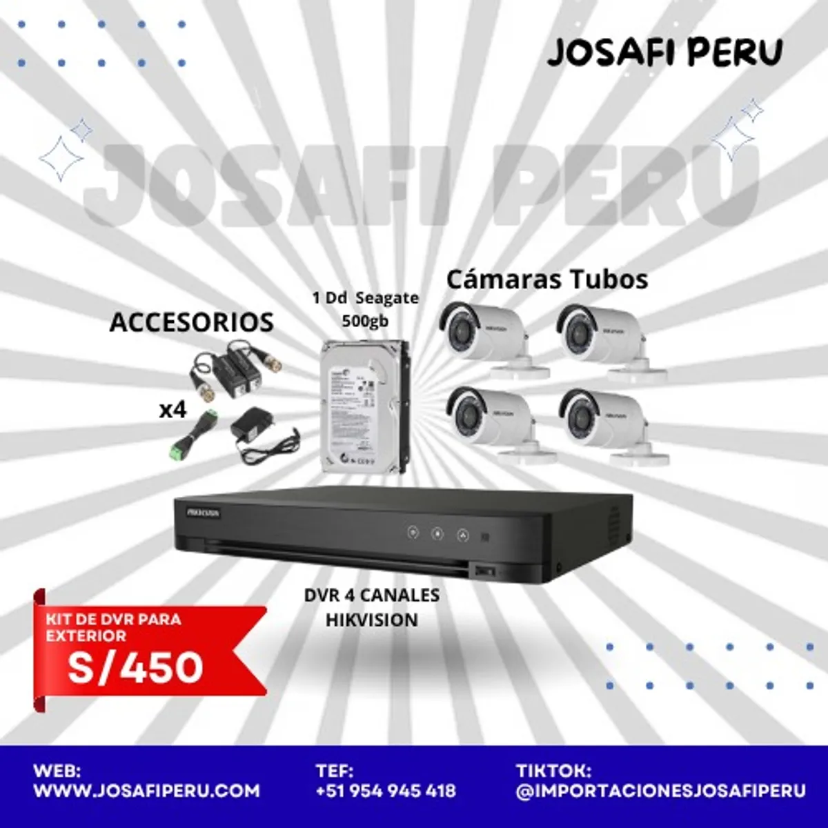 HIKVISION - Kit de DVR  500 GB para  exterior