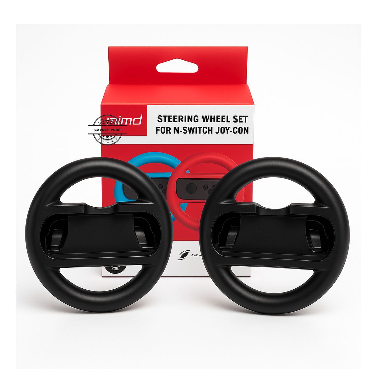 MIMD - Volante Timón para Joycons De Nintendo Switch Negro Set X 2 Unid
