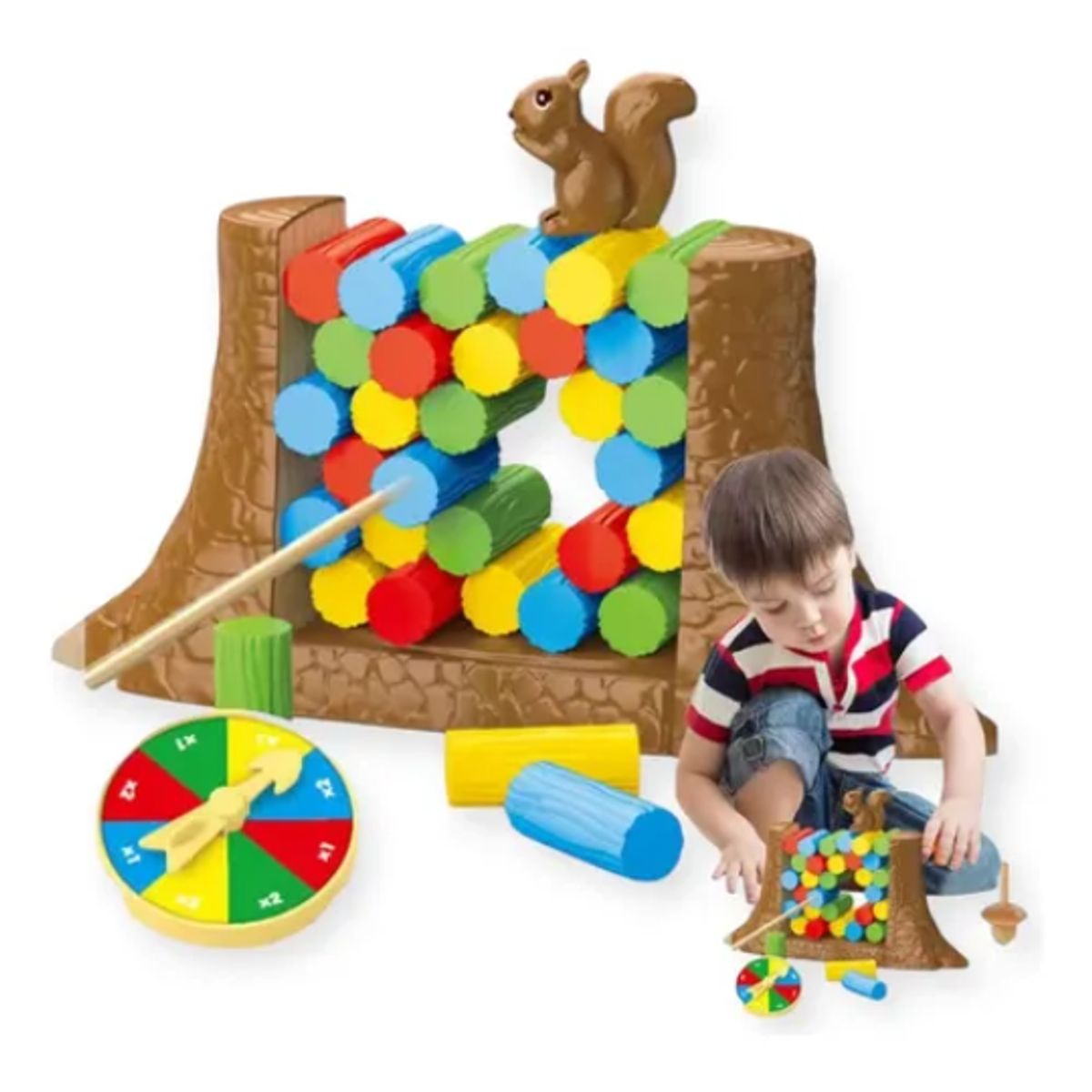 GENERICO - Juego de Mesa Torre Apilable de Ardilla