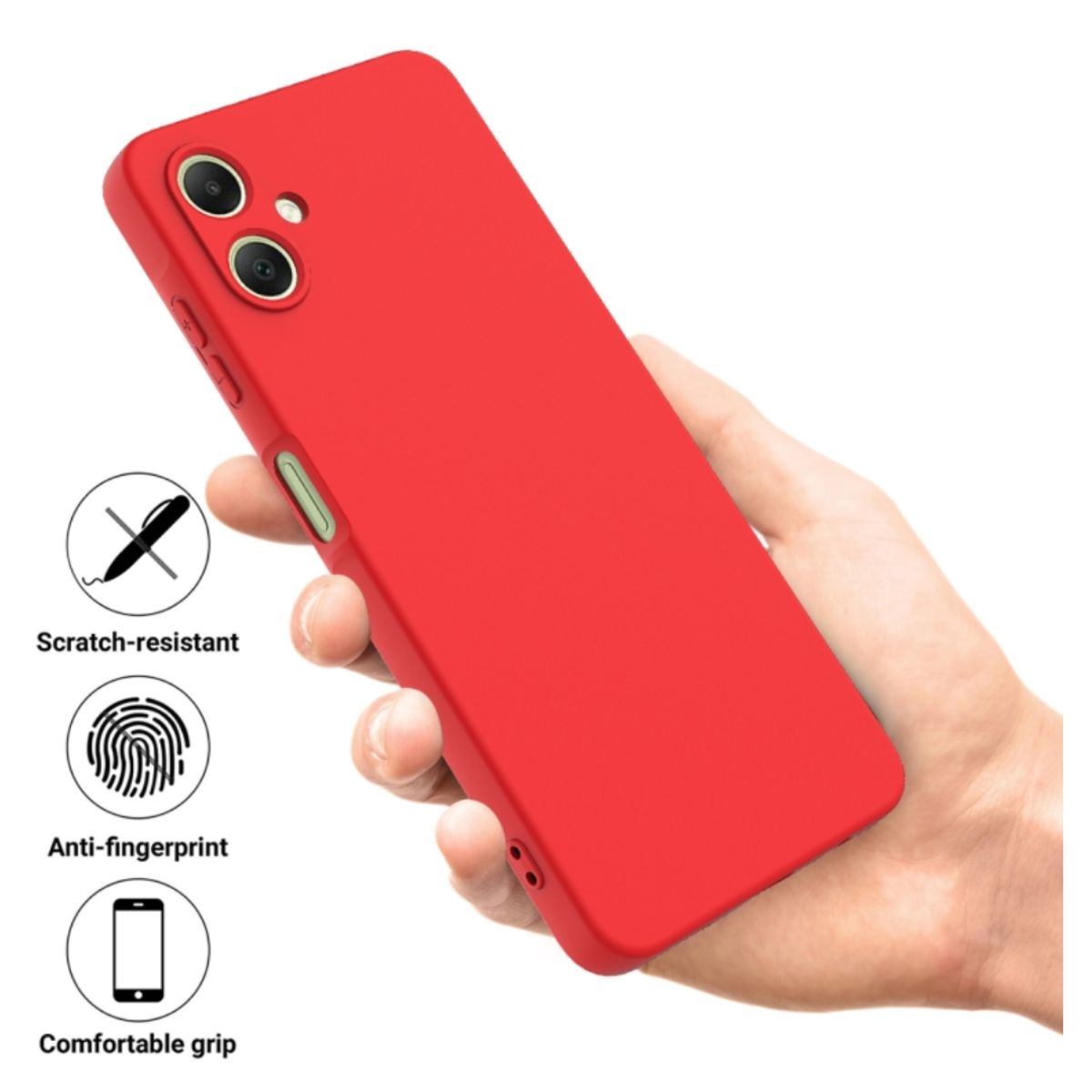 CASE - CASE SILICONA SAMSUNG A06 - ROJO