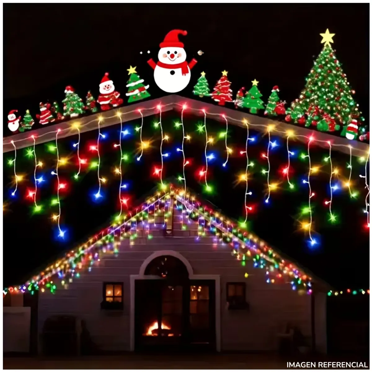 INSPIRA MARKET - Cortina Luces Led Decoración Navidad Multicolor 3M Extensible