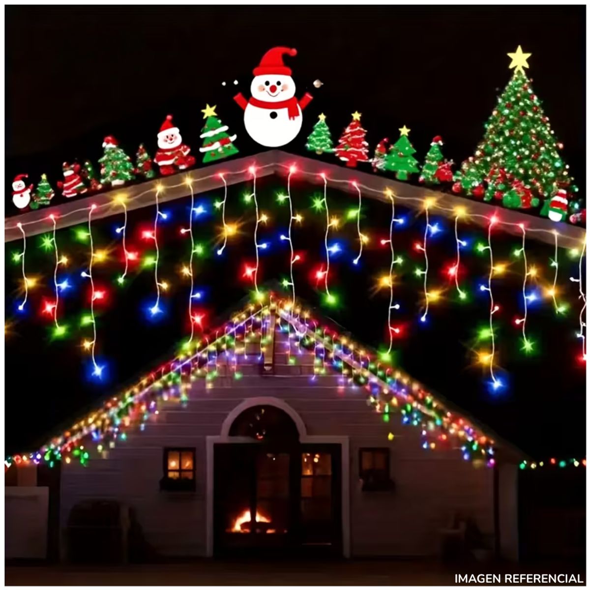 INSPIRA MARKET - Cortina Luces Led Decoración Navidad Multicolor 3M Extensible