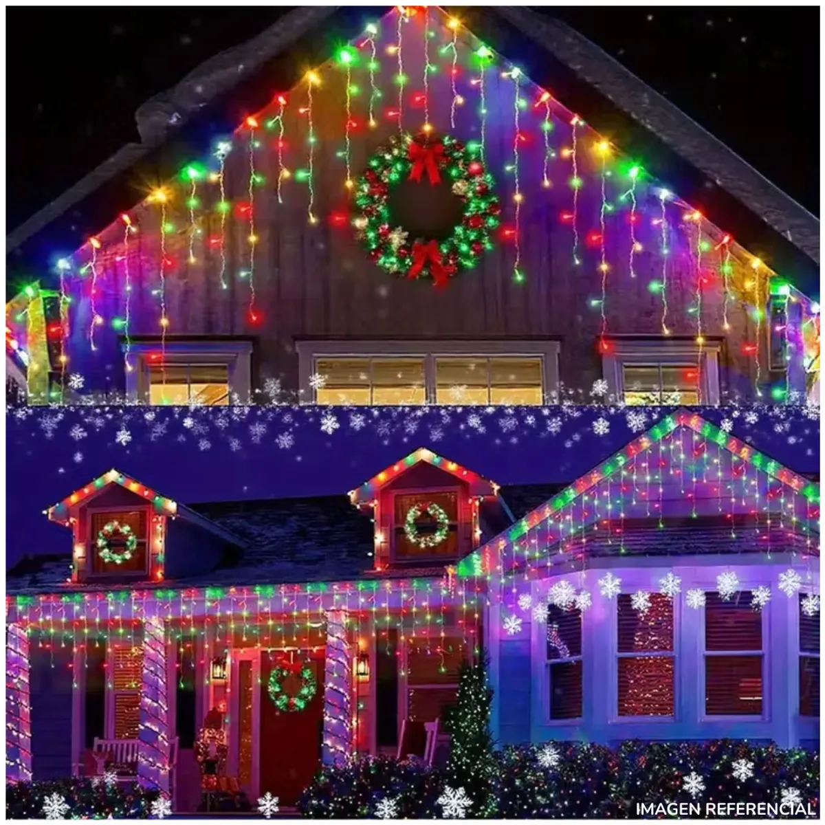 INSPIRA MARKET - Cortina Luces Led Decoración Navidad Multicolor 3M Extensible