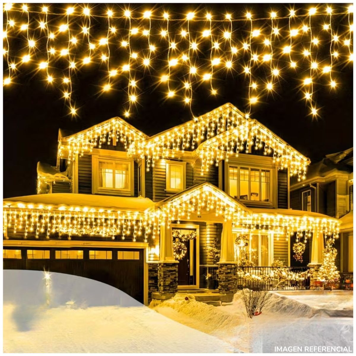 INSPIRA MARKET - Cortina Luces Led Decoración Calido 12M Extensible