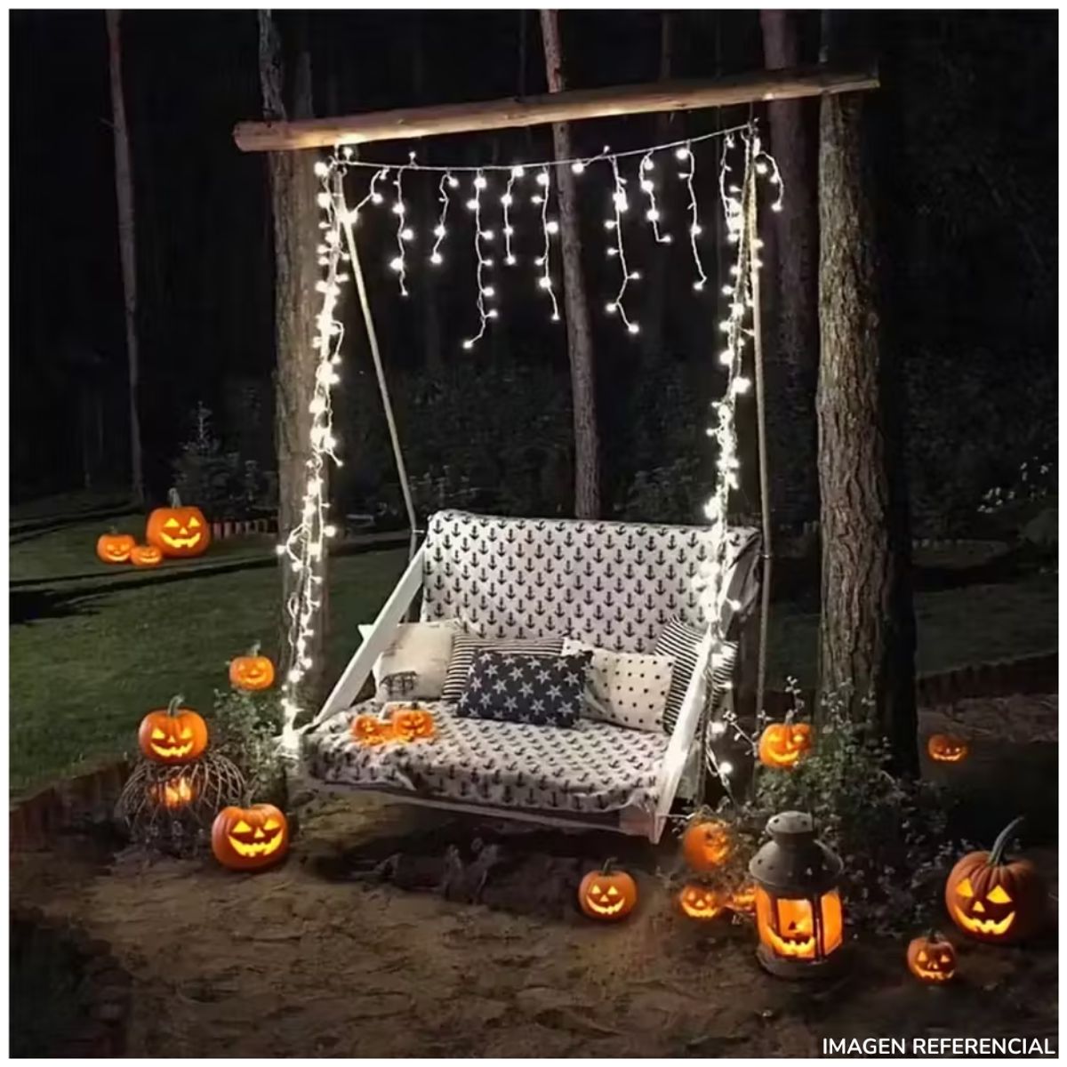 INSPIRA MARKET - Cortina Cascada Luces Led Decoración Blanco 5M Extensible