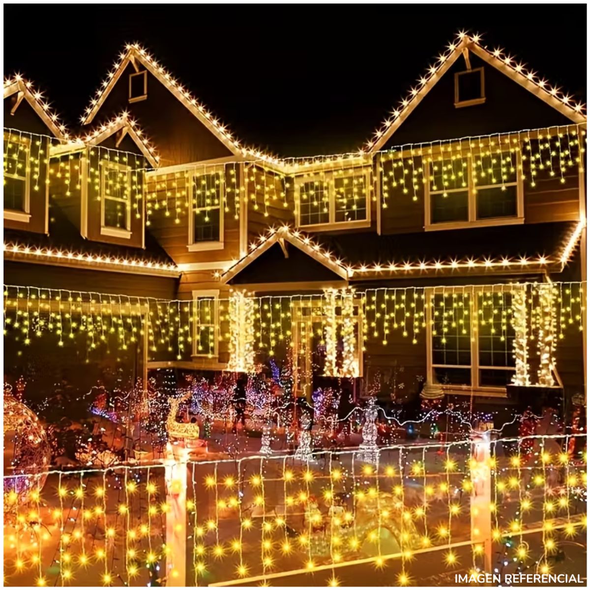 INSPIRA MARKET - Cortina Cascada Luces Led Decoración Calido 5M Extensible