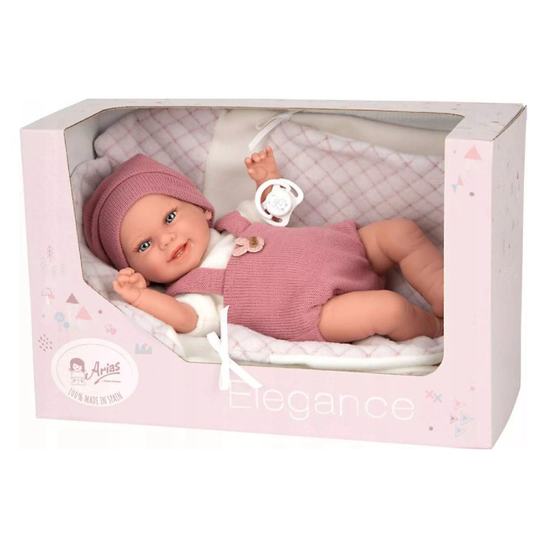 MUÑECAS REBORN - Muñeca Elegance 35 cm Banyto Rosa con Manta
