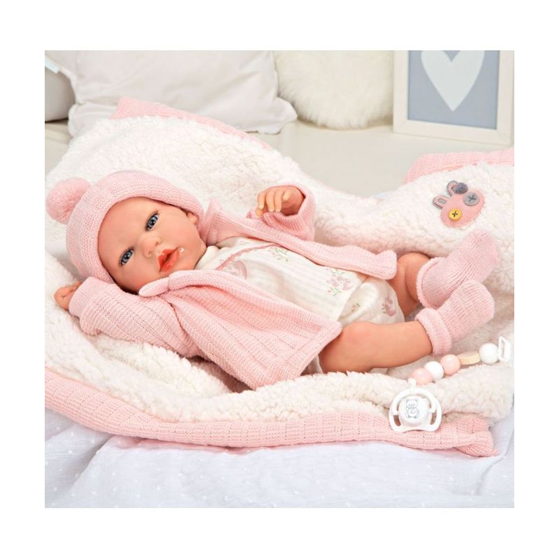MUÑECAS REBORN - Bebé Reborn Arias 40 cm Marta Rosa con Manta