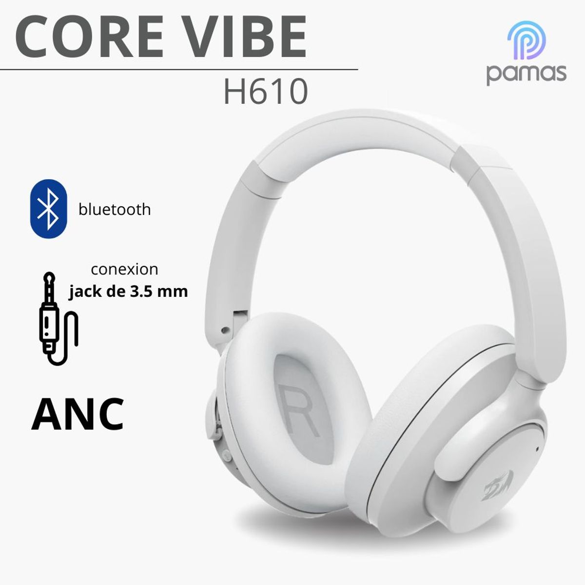 REDRAGON - Auriculares Redragon VibeCore H610 Wireless Blanco