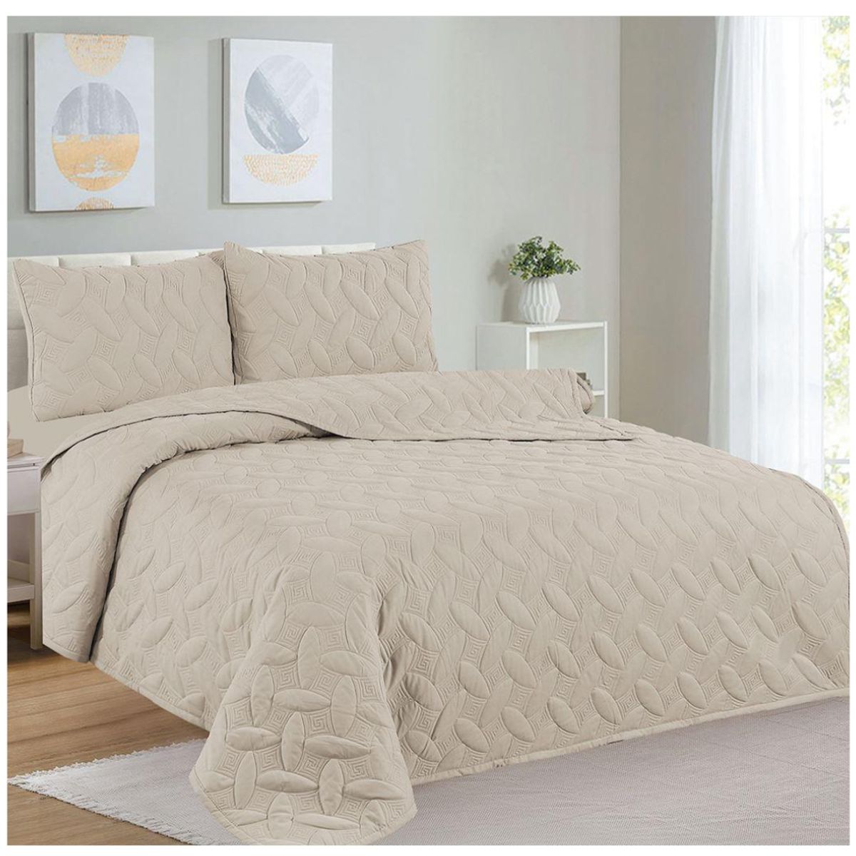 CASATEX - CUBRECAMA CASATEX COLOR ENTERO 100% ALGODÓN EN QUEEN SIZE