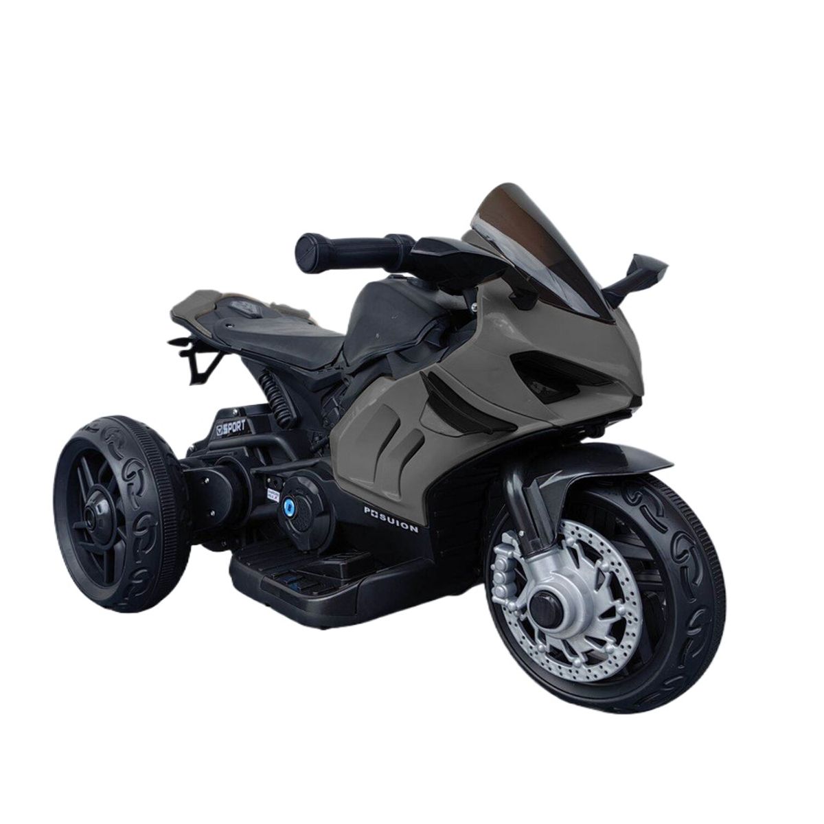 TOYUN TOYUN - Moto de batería de tres ruedas para niños-Gris