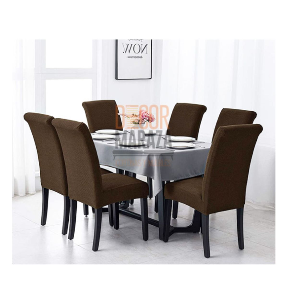 GENERICO - FUNDA DE SILLA 8 PIEZAS TERCIOPELO