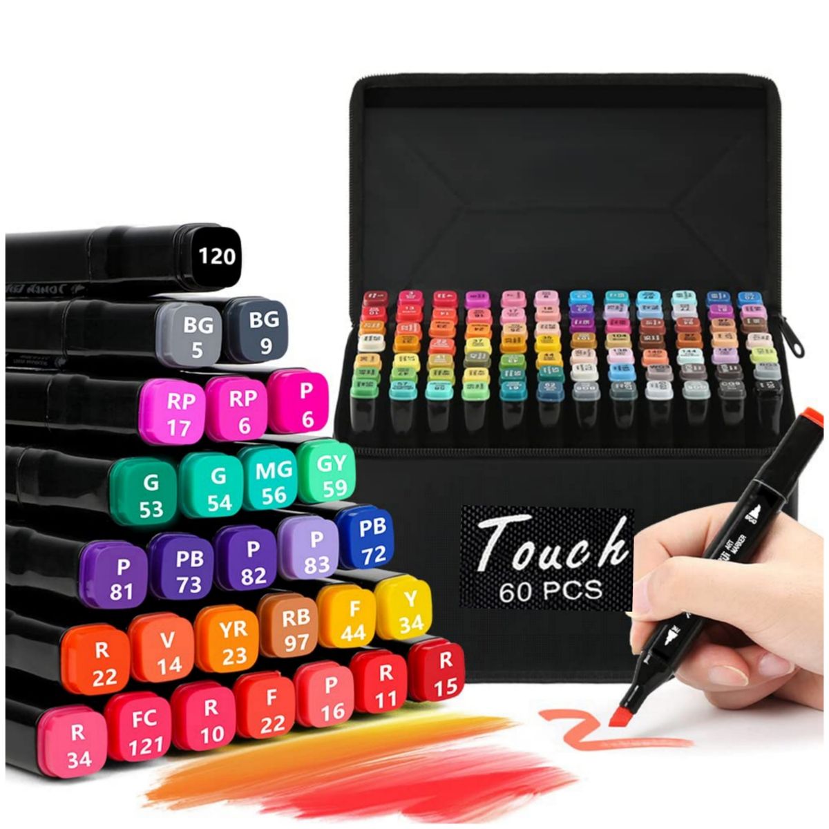 TOUCH - plumones profesionales doble punta dibujo artístico 60 und