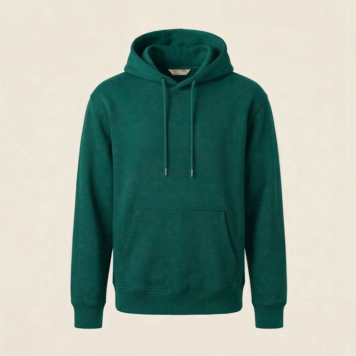 DROP THE LABEL - Polera Hoodie Verde Hombre 100% Algodón Peruano