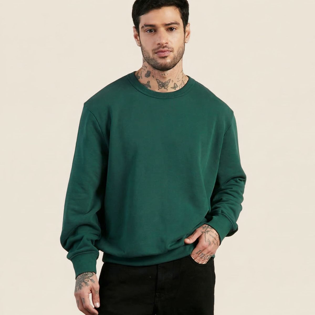 DROP THE LABEL - Polera Verde Hombre 100% Algodón Peruano