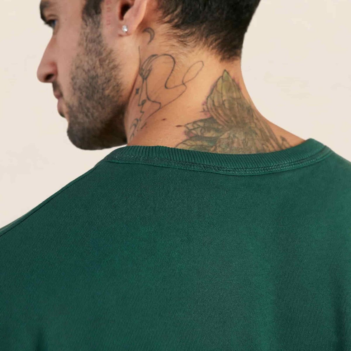 DROP THE LABEL - Polera Verde Hombre 100% Algodón Peruano