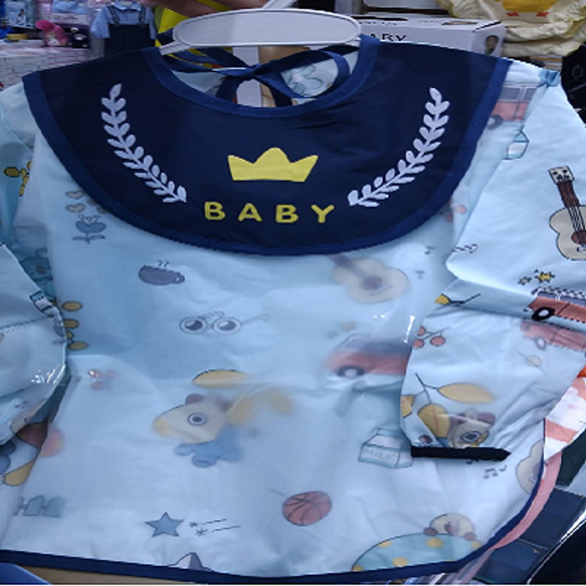 GENERICO - Mandil Babero Manga Larga para Niños 6 meses a 3 años