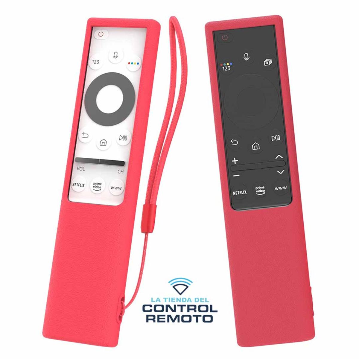 GENERICO - Funda Protector Para Control Samsung Qled - Rojo