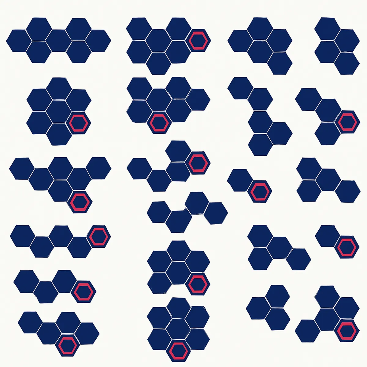 NACIONAL - Repisa Hexagonal Flotante Pack x 3UND Iguales - FAMUZE