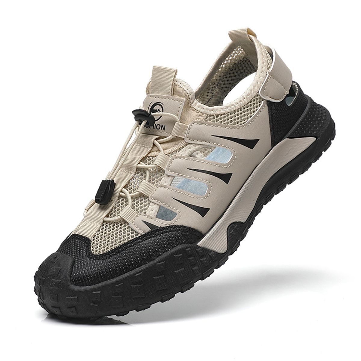 TIOZONEY - Sandalias caladas para hombre-Blanco