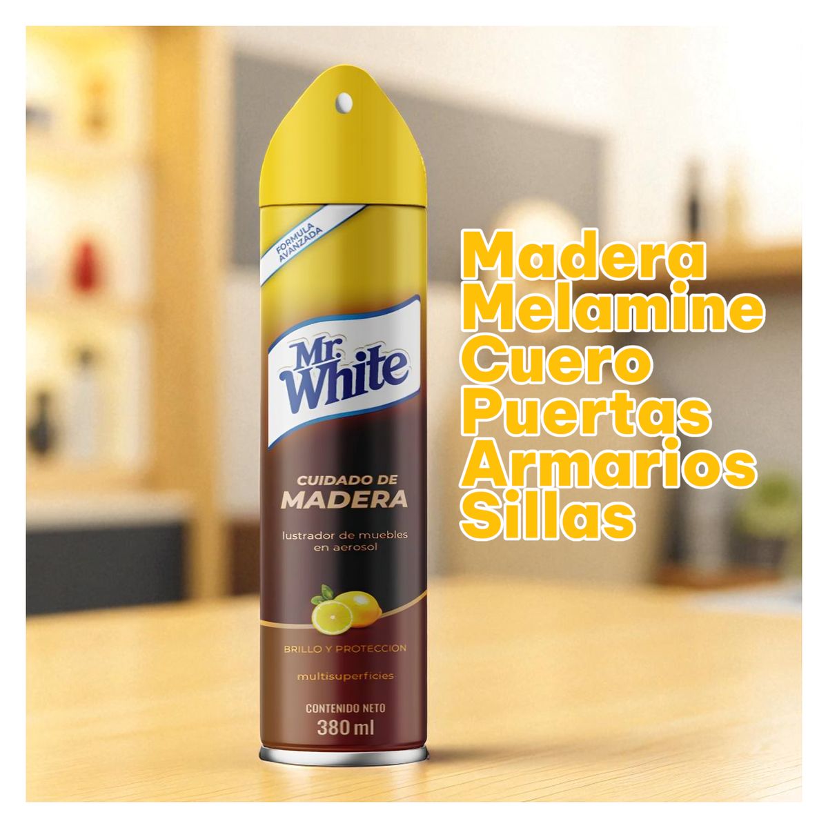 WHITE - Limpiador de Madera Pack x 5Un Mr White Spray Espuma 380ml