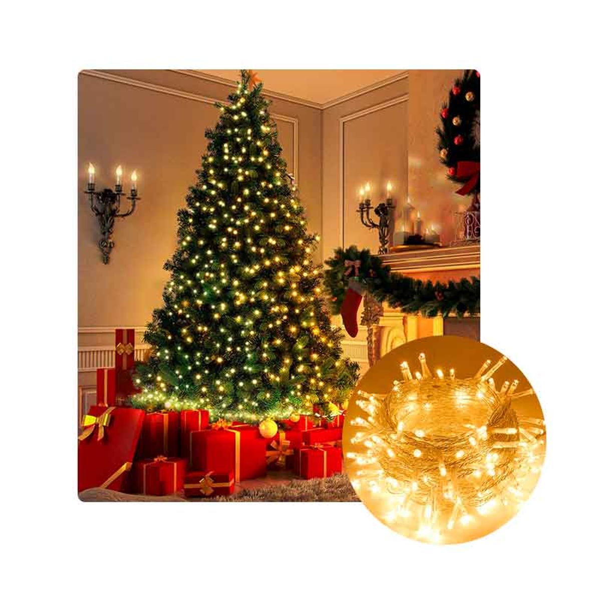 ARTEZA - Luces para árbol 400 Led Cálida Amarillas