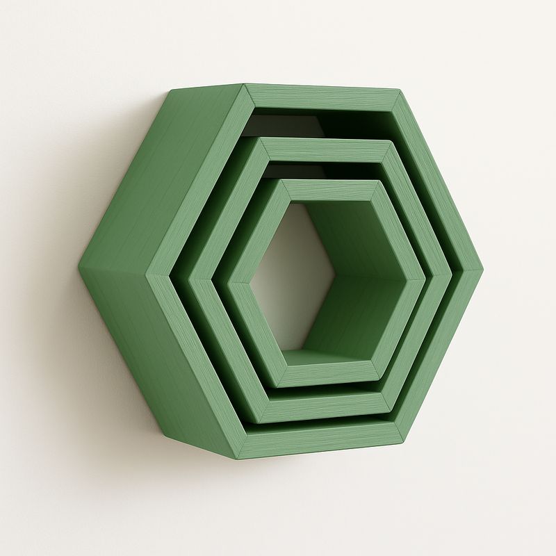 NACIONAL - Repisa Hexagonal Flotante de Melamina Pack x 3UND diferente - FAMUZE