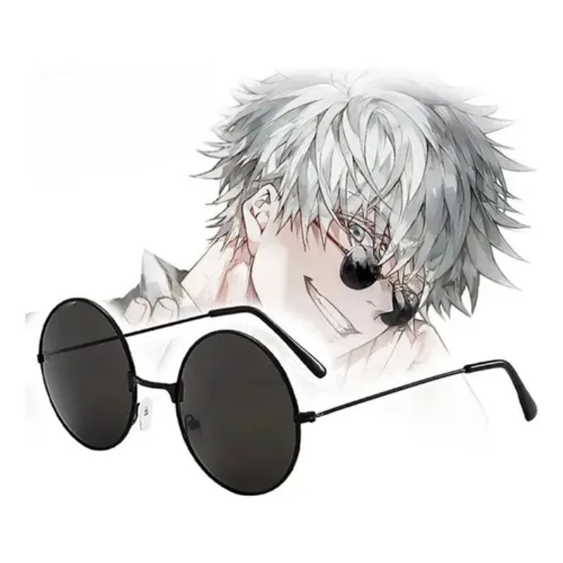 GENERICO - LENTES MONTURA REDONDOS NEGRO DE SOL UNISEX ANIME COSPLAY VINTAGE