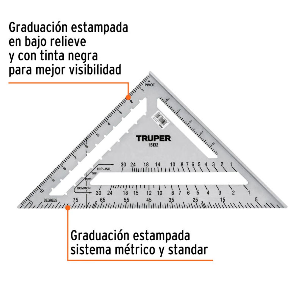 TRUPER - Escuadra 12 de aluminio para muros de yeso Truper - 15132