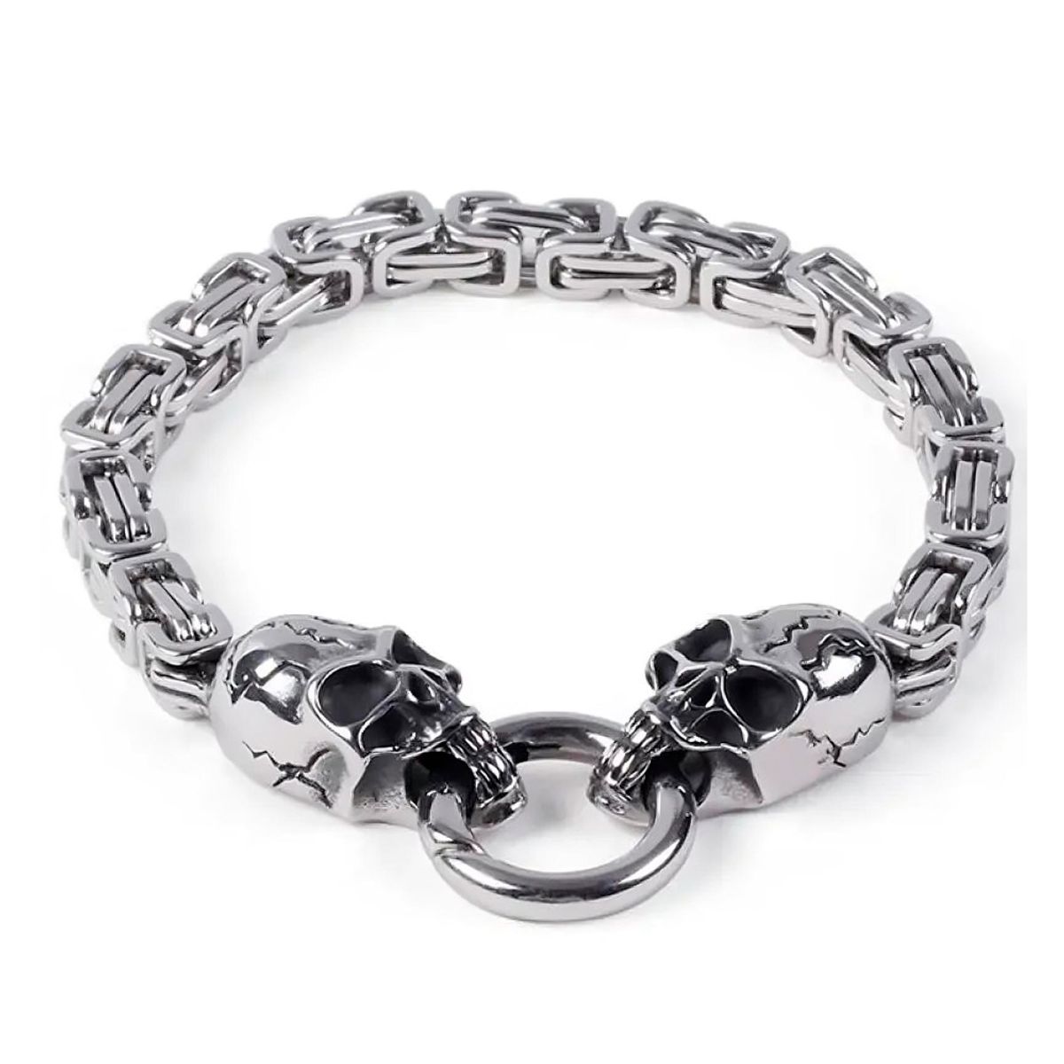 GENERICO - Pulsera Vikingo Con Cabeza De Lobo Metal Para Hombre