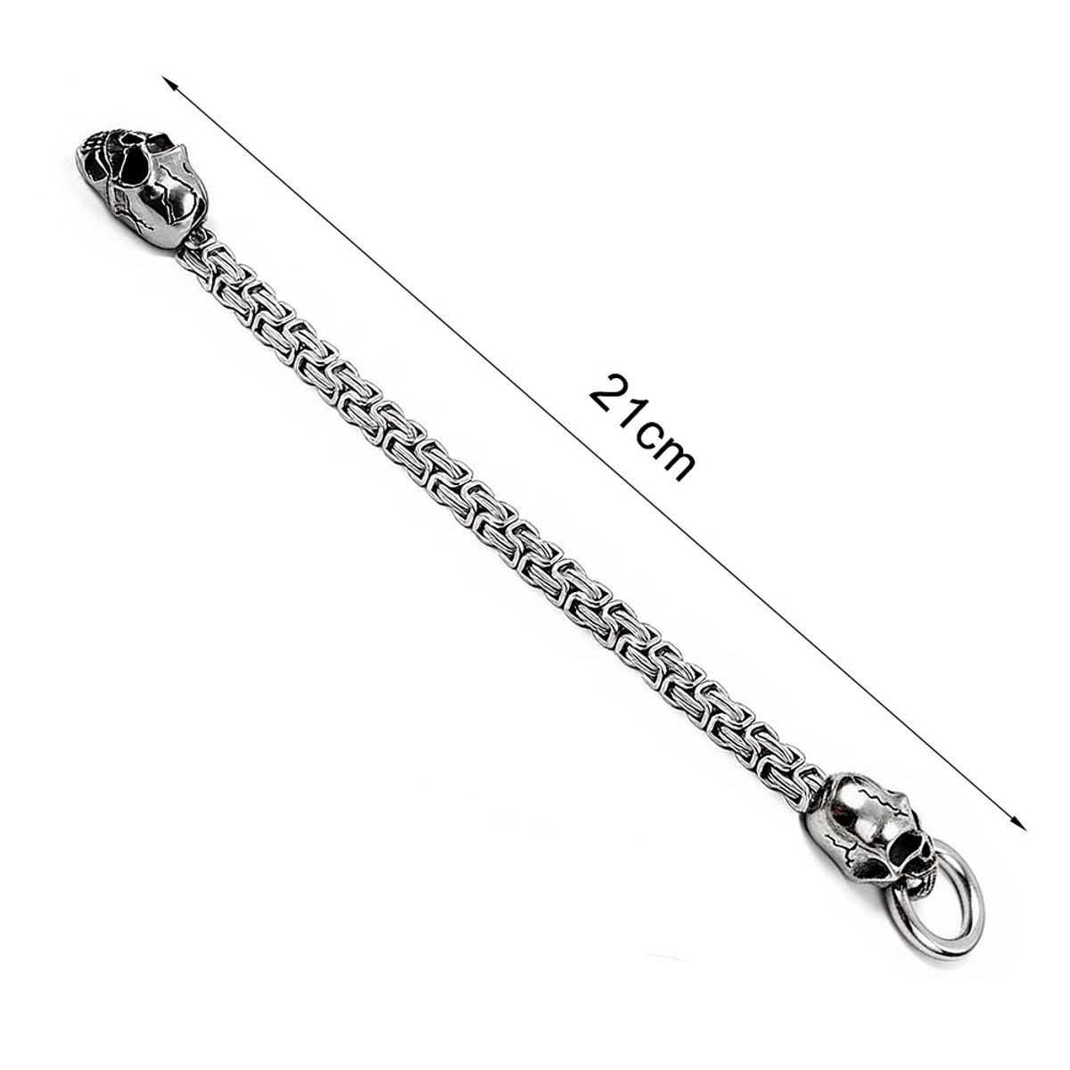 GENERICO - Pulsera Cadena Con Cabeza De Lobo Metal Para Hombre