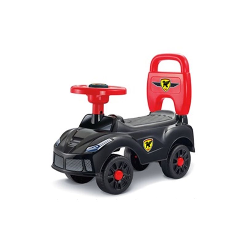 GENERICO - CARRO MONTABLE INFANTIL DEPORTIVO NEGRO - Juguete Ride-On con Volante