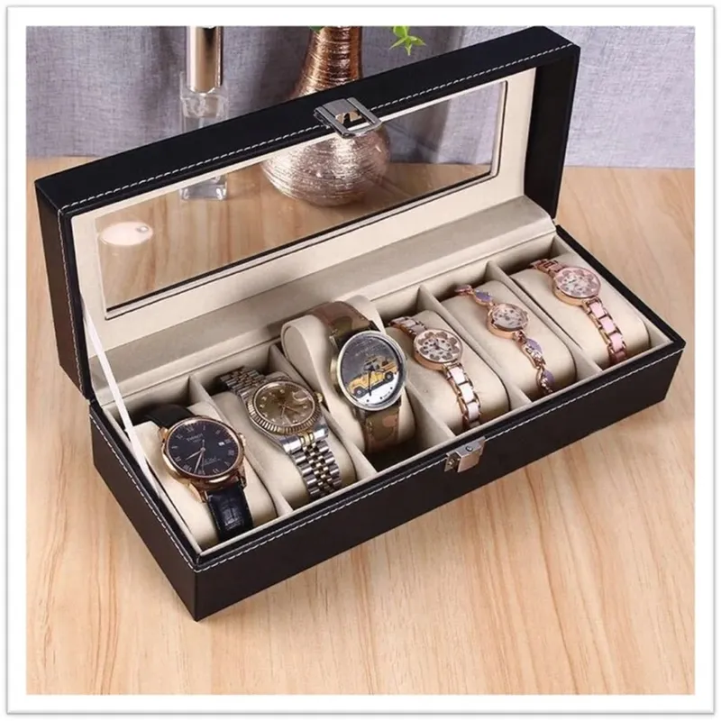 GENERICO - Caja organizadora de relojes con 6 ranuras