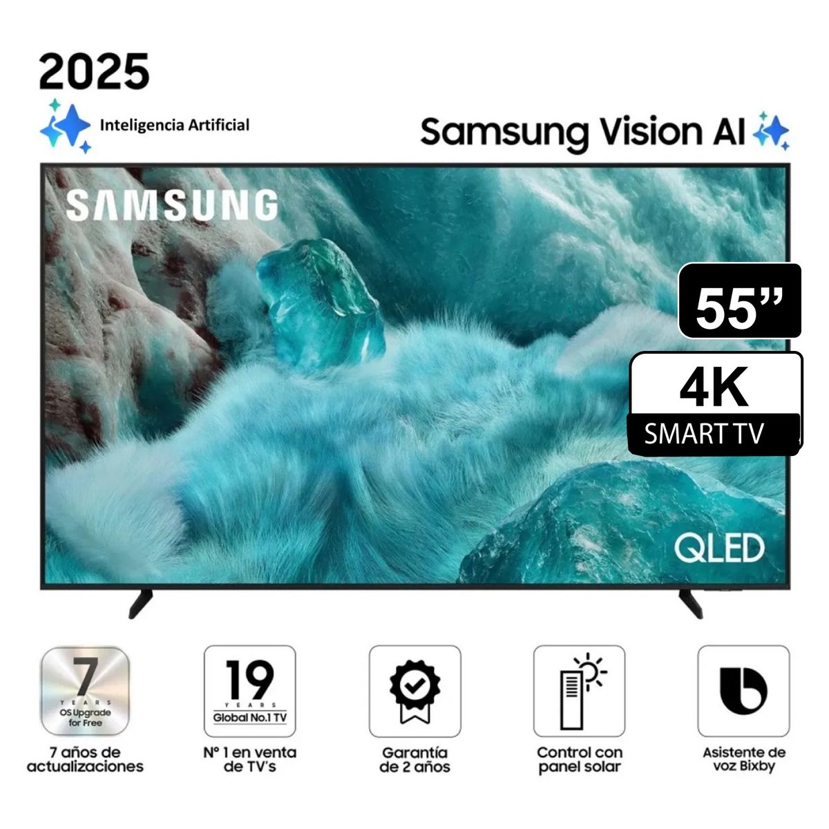 SAMSUNG - Televisor Samsung 55” QLED 4K Vision AI Smart TV QN55Q7FAAGXPE