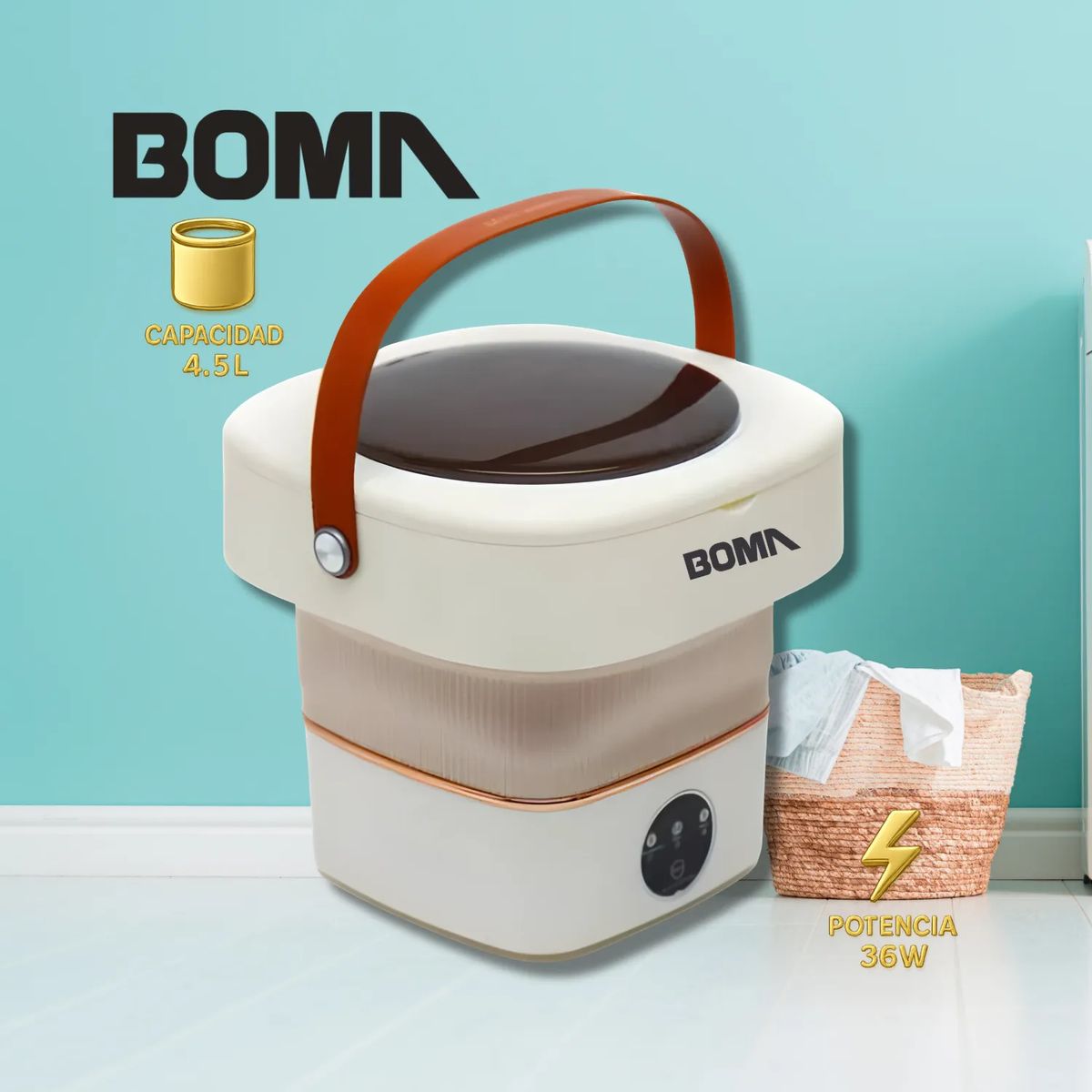 GENERICO - Mini Lavadora Plegable Portátil BOMA 45L