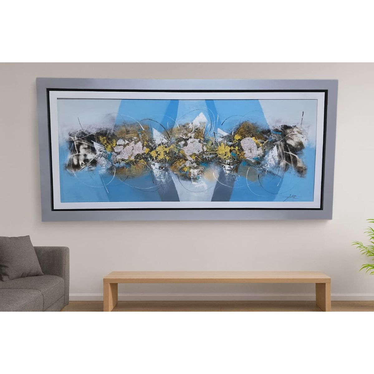 GENERICO - Cuadro Decorativo Espejismo Azul 64x137 mt