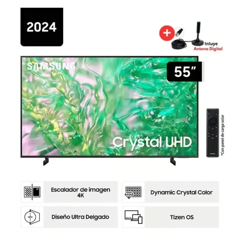 SAMSUNG - Televisor 55 Crystal UHD 55DU8000 4K Tizen OS Smart TV + Antena Digital