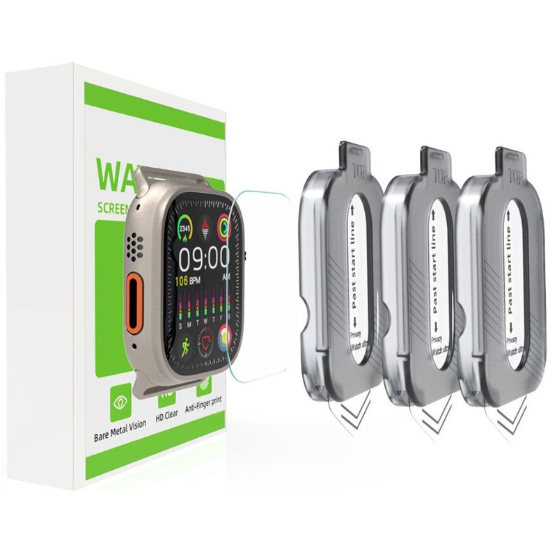 OEM - Mica de Vidrio Templado para Apple Watch Ultra y Ultra 2 Pack 3