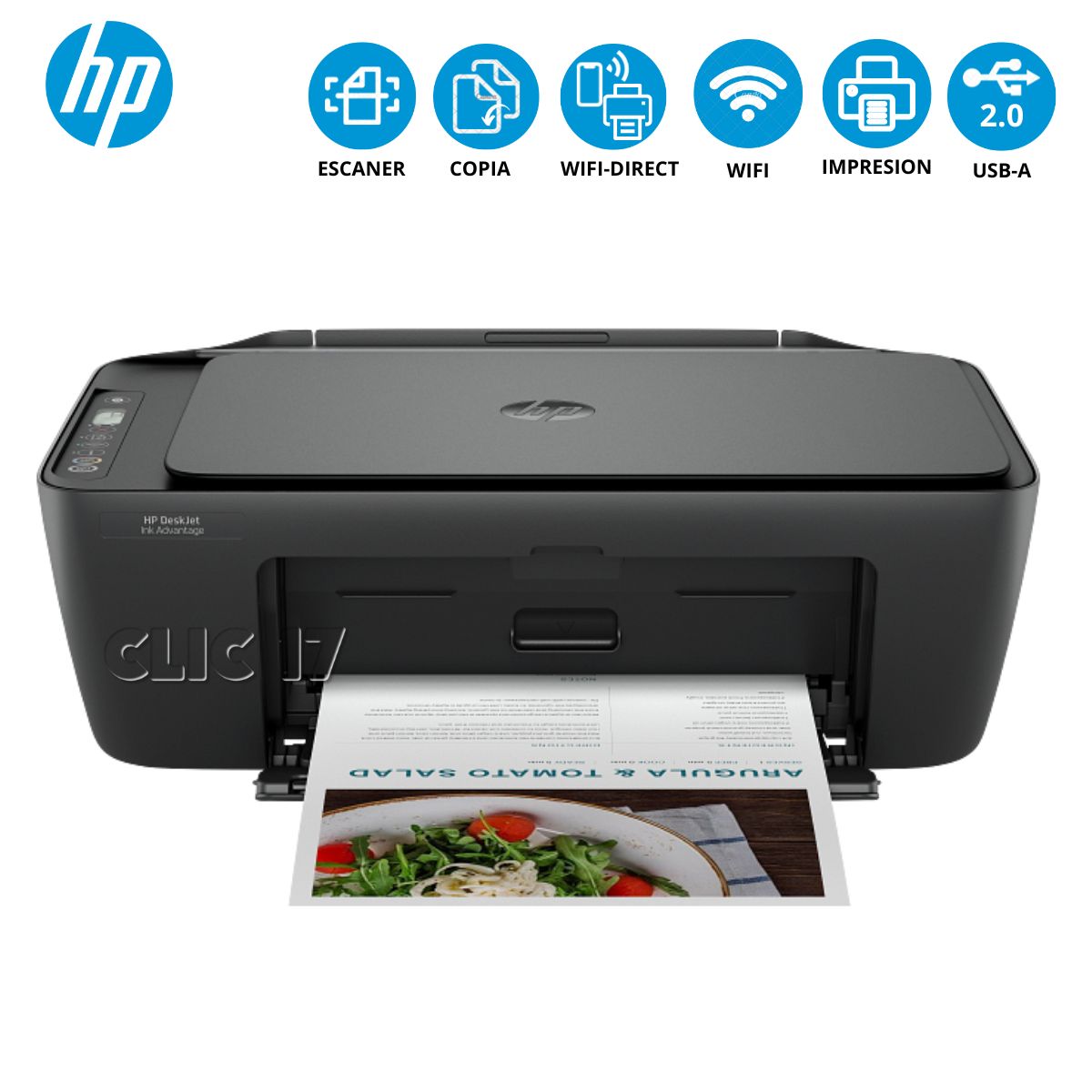 HP - Impresora Multifuncional HP DeskJet IA 2874 wifi Copia Escaner