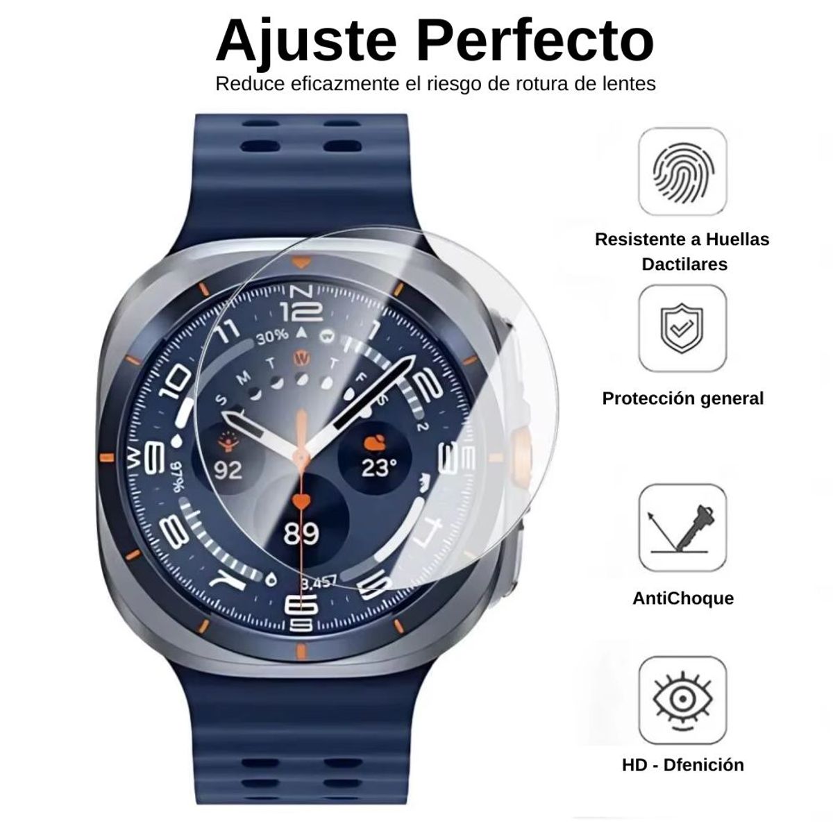 OEM - Mica de Vidrio Templado para Samsung Galaxy Watch Ultra 47mm Pack 3