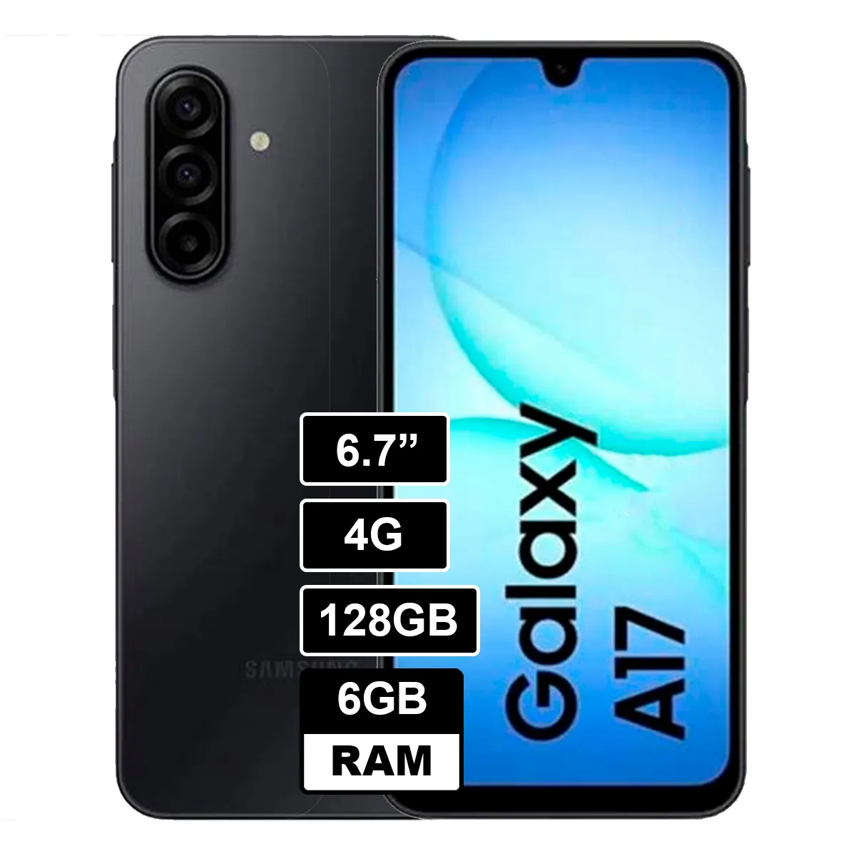 SAMSUNG - Galaxy A17 con IA, 128 GB, 6 GB de RAM, cámara de 50 MP, pantalla 6.7, Negro