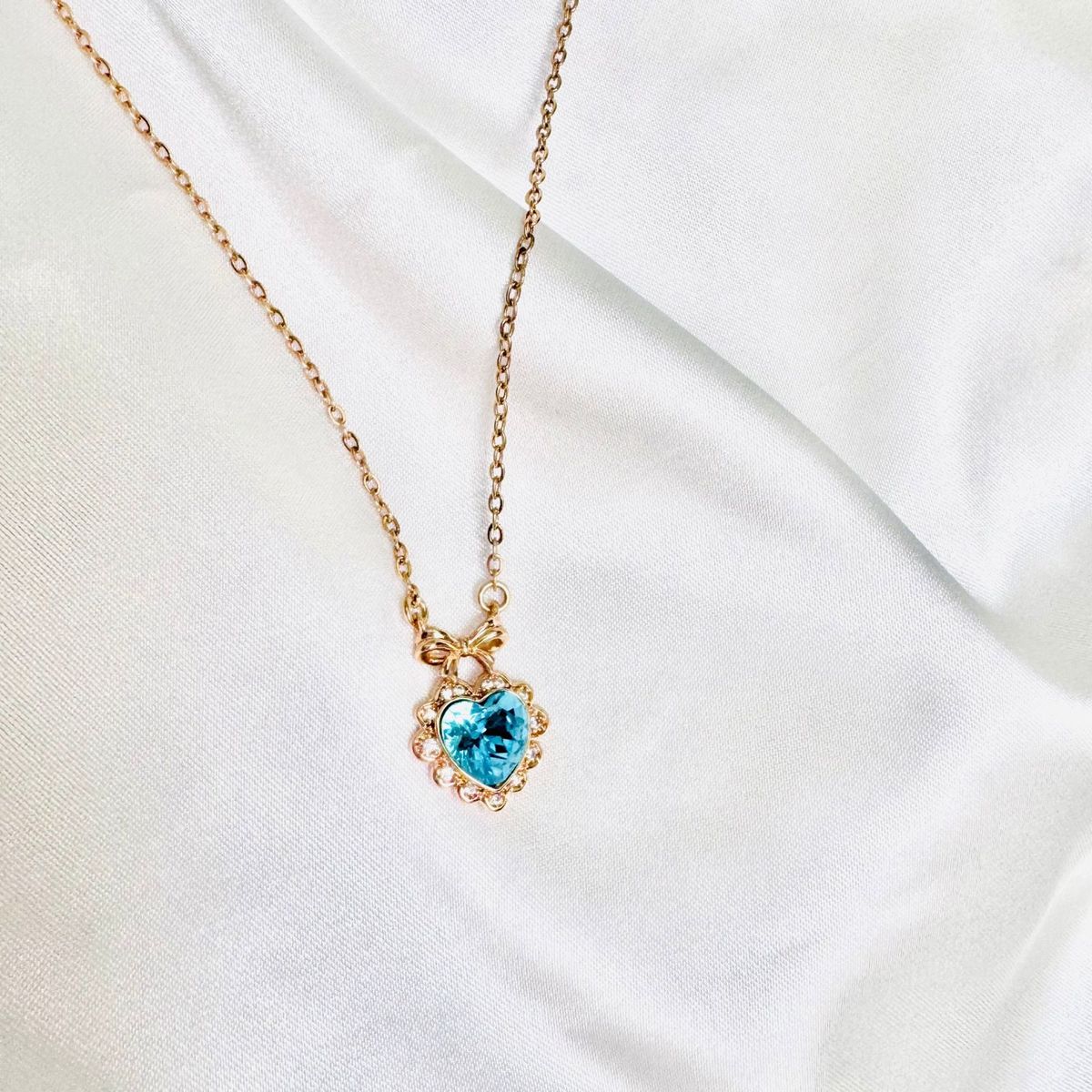 GENERICO - Collar corazon turquesa cristal - Joyas de Mora Azul