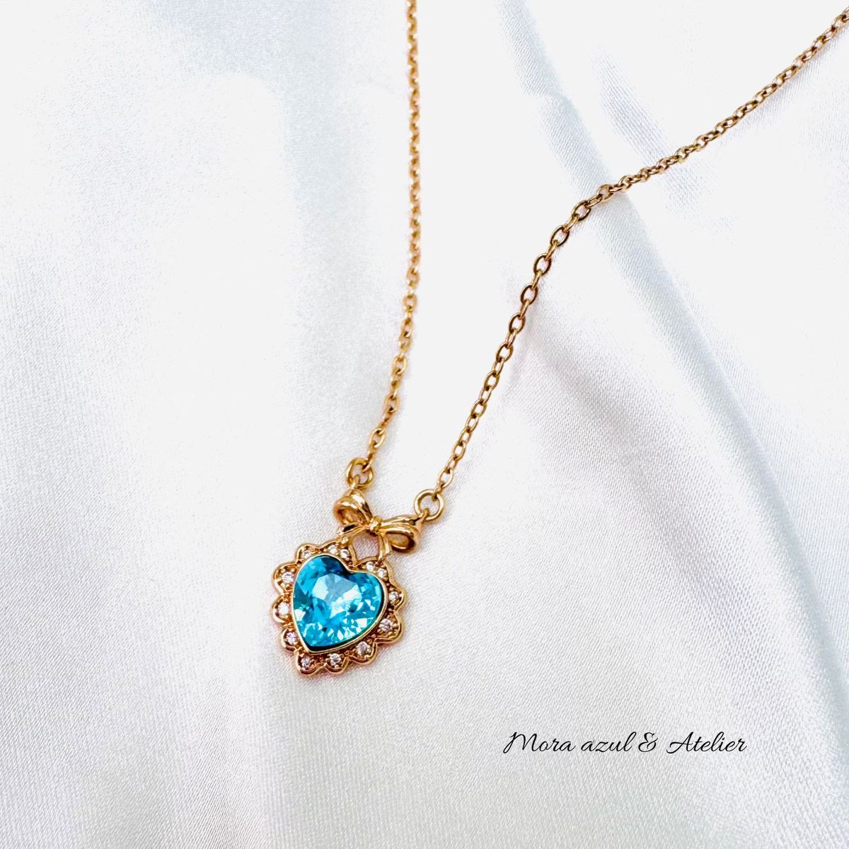 GENERICO - Collar corazon turquesa cristal - Joyas de Mora Azul