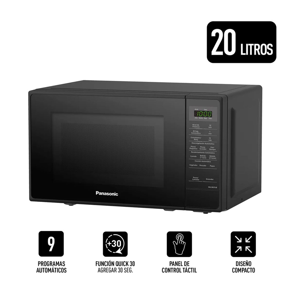 PANASONIC - Horno Microondas Panasonic NN-SB25JB 20 Litros - Negro