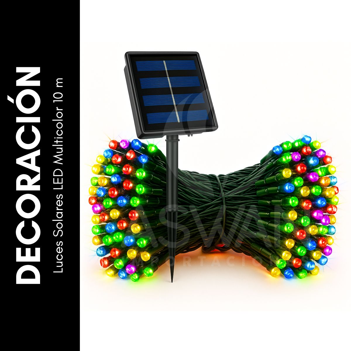 GENERICO - Luces Solares LED Multicolor 10 m